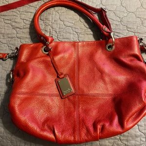 Tomato Red Tignanello Hobo Shoulder Bag